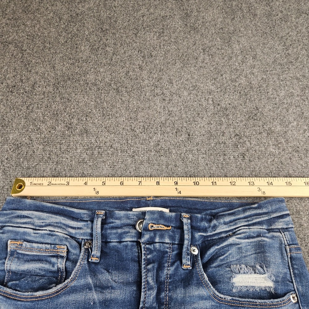Good American Good Legs Crop Distressed Skinny Jeans Blue 8/29 GLC113T - Picture 5 of 9
